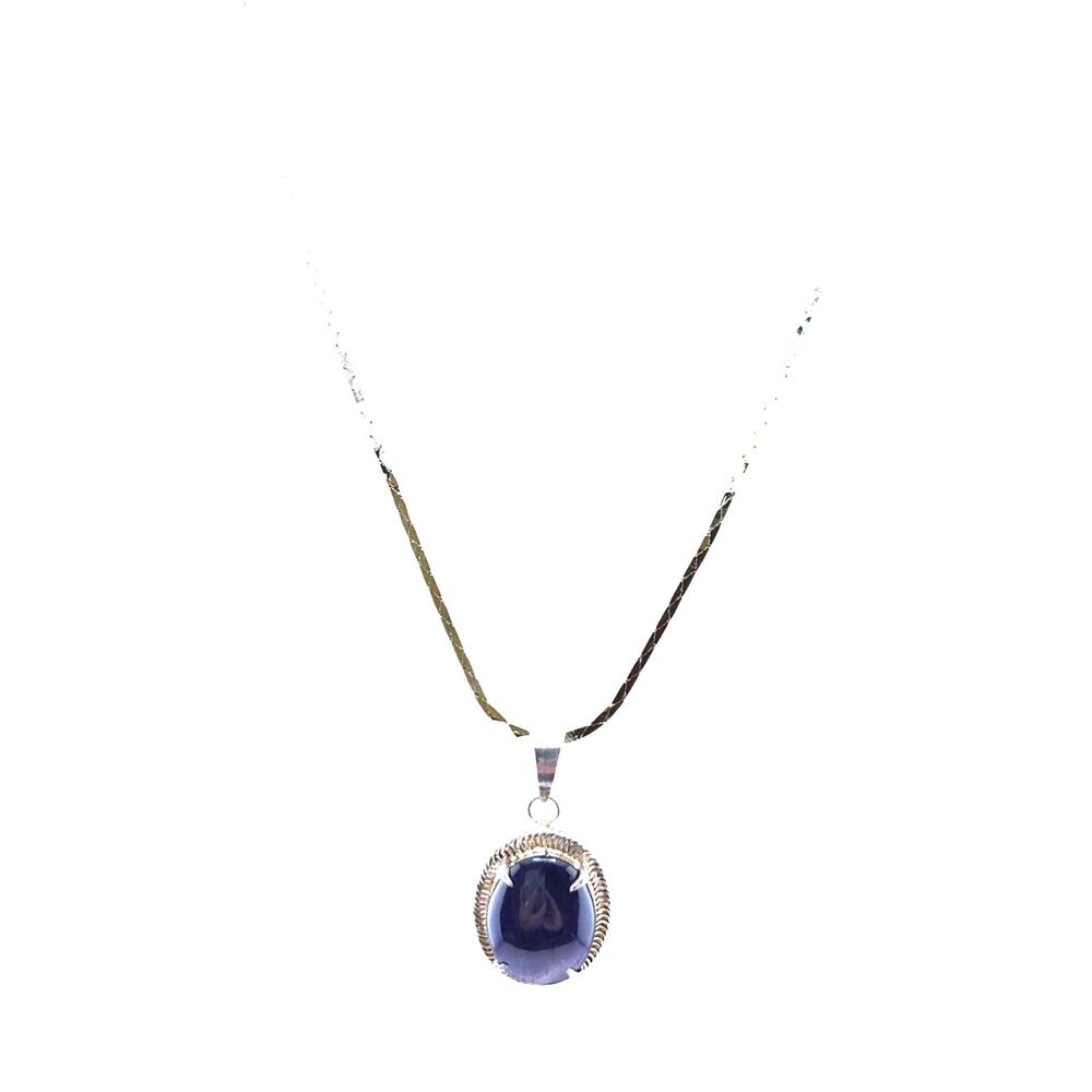 Vintage Purple Amethyst Two Tone Herringbone Necklace